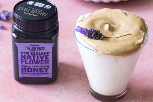 Lavender Honey Latte with Whipped Coffee Topping