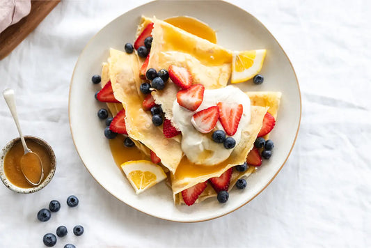 Honey and Vanilla Crepes with Greek Yogurt