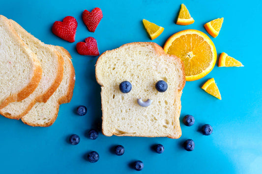 loaf of bread fruits happy snacks