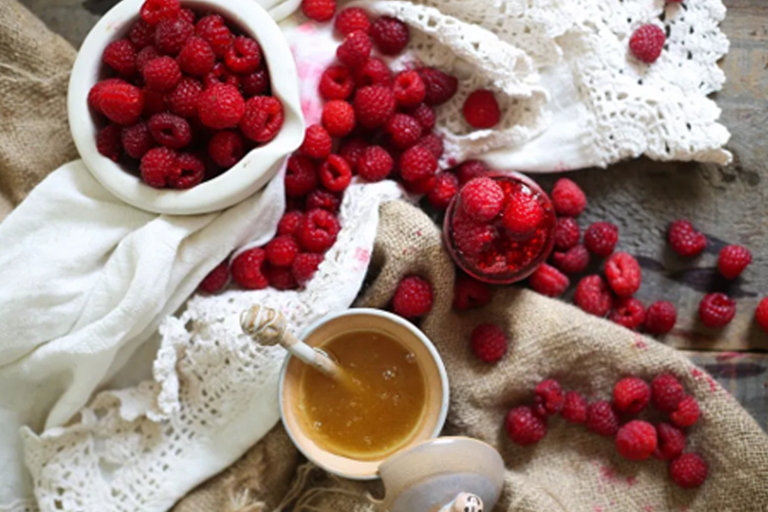 Homemade jam with berries and honey