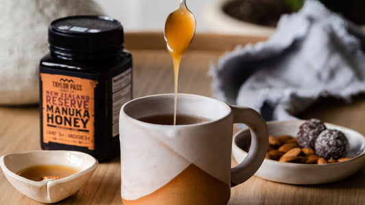 Honey drizzled into coffee