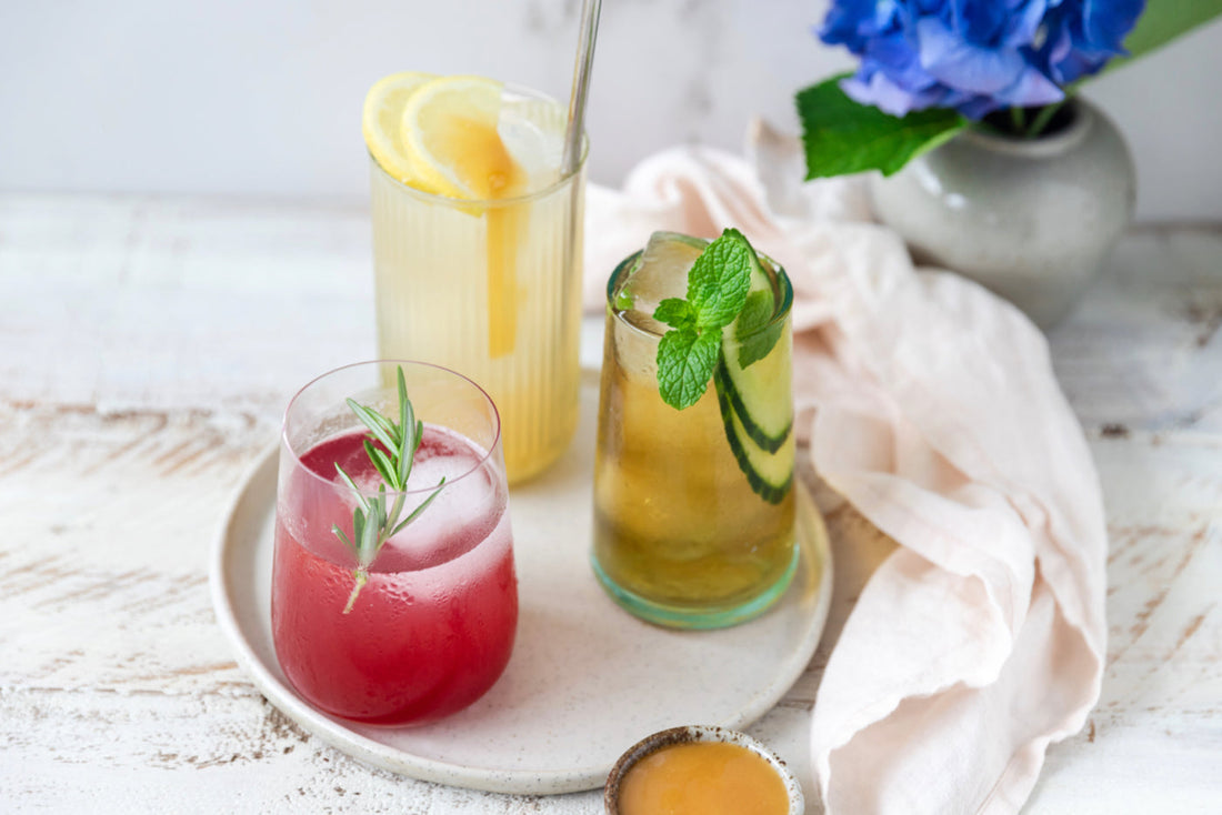 three cold beverages