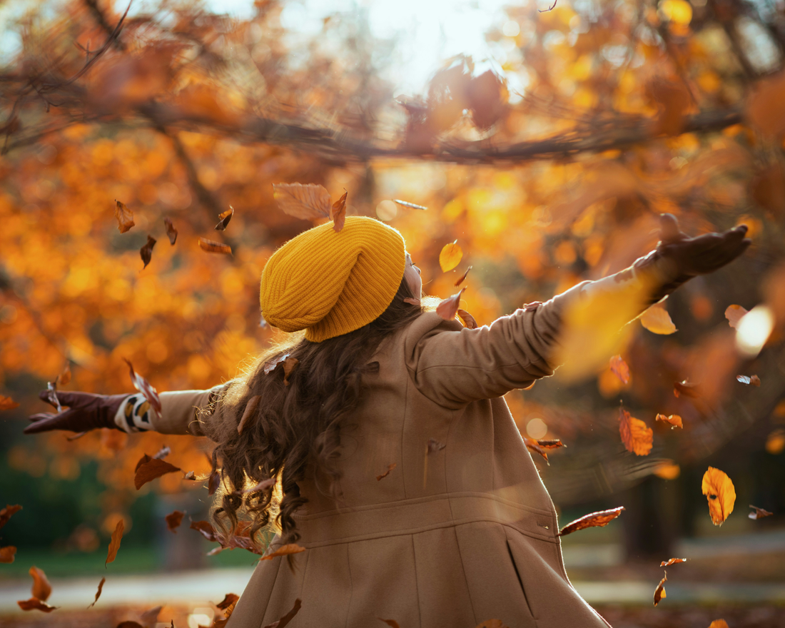 Woman enjoying autumn wellness
