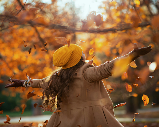 Woman enjoying autumn wellness