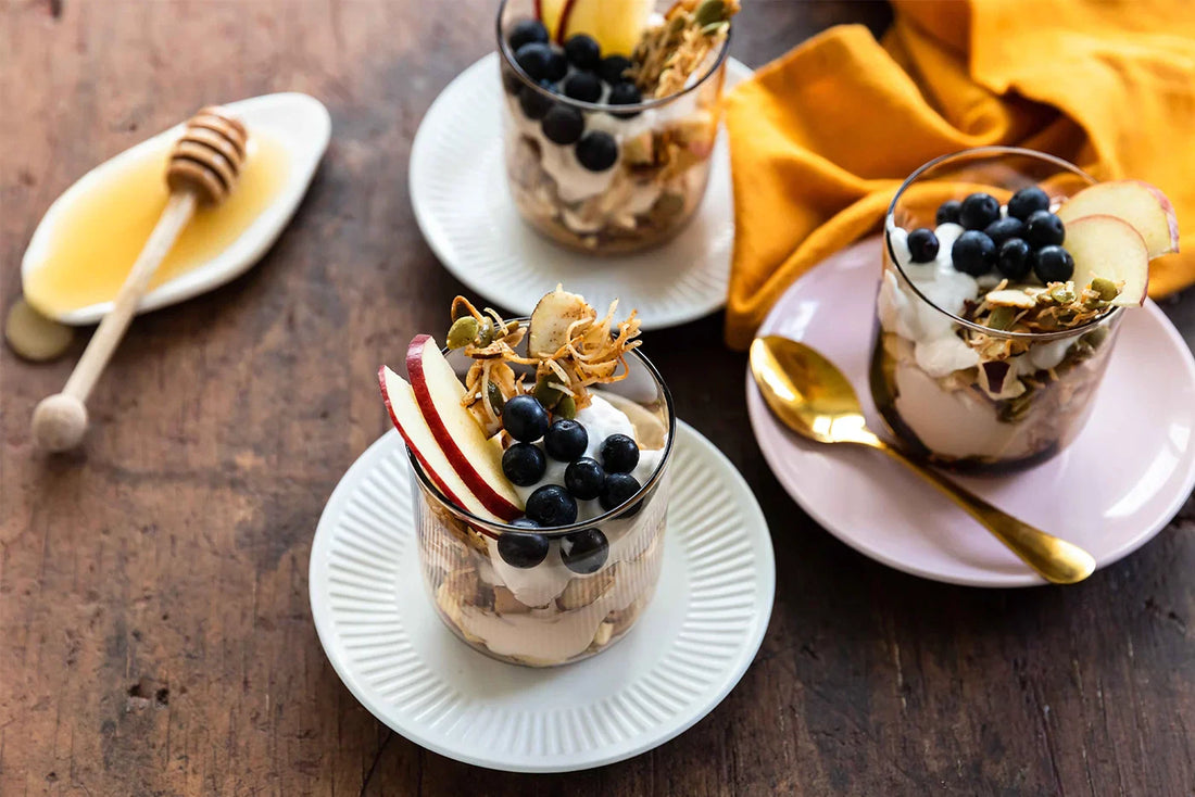Toasted muesli with fruit breakfast cups