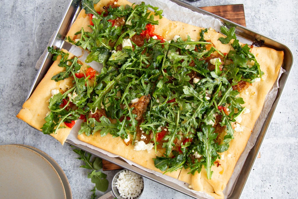 Loaded Goat Cheese Flatbread with Manuka Honey Drizzle
