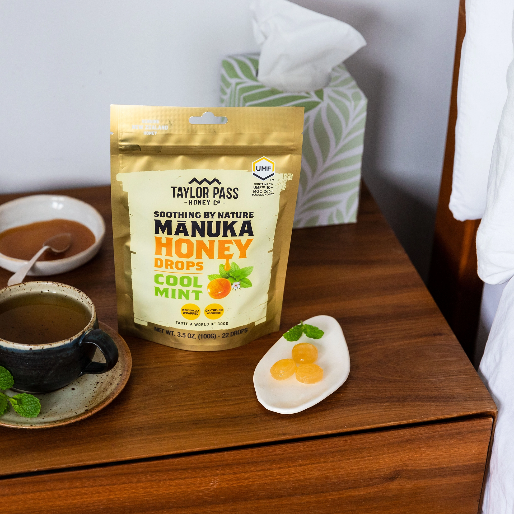 Mānuka Honey Cool Mint Drops – Taylor Pass Honey Co USA Mānuka Honey Cool Mint Drops – Taylor Pass Honey Co USA